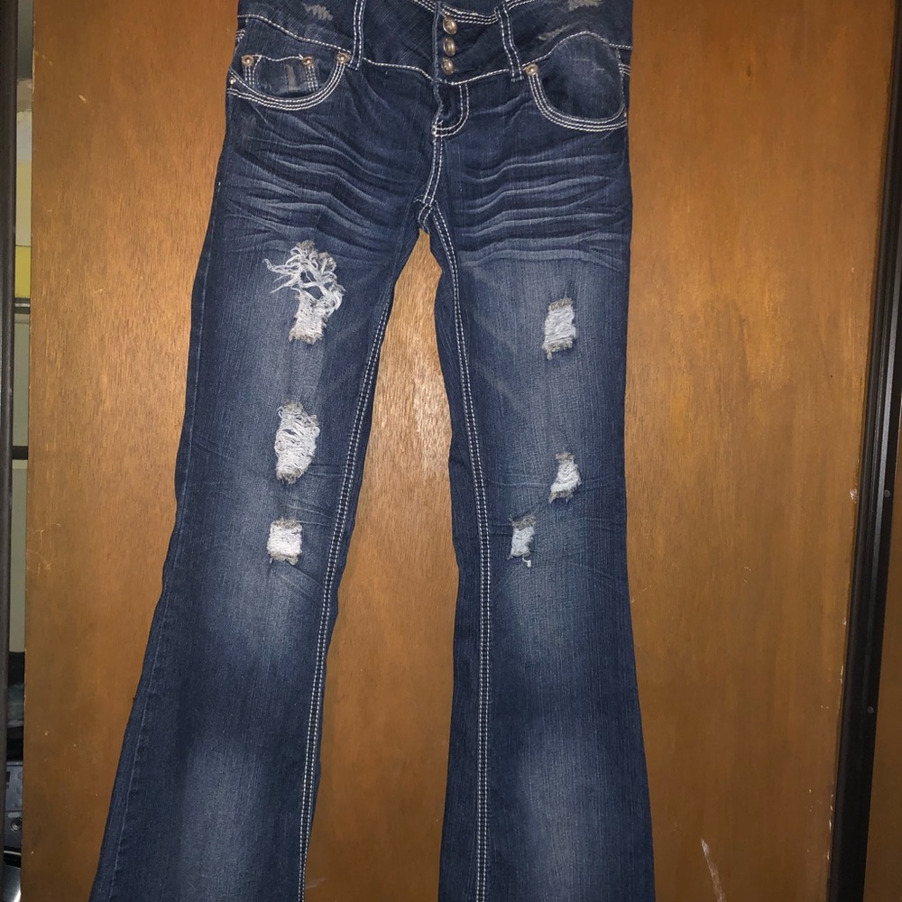 Bootcut jeans , studded in back